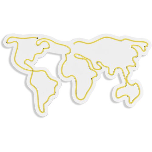 Wallity Ukrasna plastična LED rasvjeta, World Map - Yellow slika 16