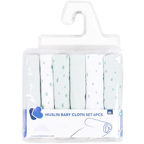 Kikka Boo muslin krpice 6 kom 30x30 - Dots Blue slika 2