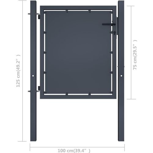 Vrtna vrata čelična 100 x 75 cm antracit slika 19