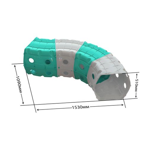 Doloni Toys tunel za igru 4 dijela - sivo/tirkizni  slika 1