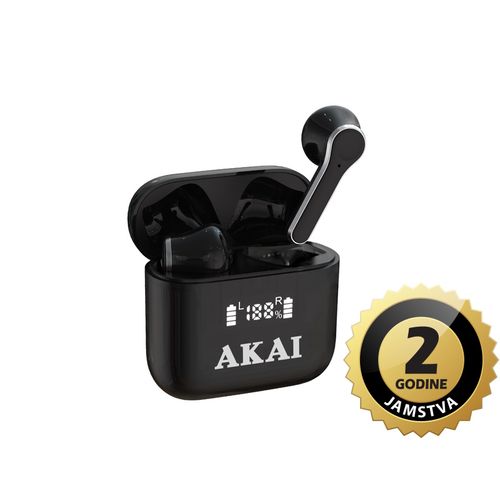 AKAI slušalice sa mikrofonom, Bluetooth, In-ear, crne BTE-J101 slika 1