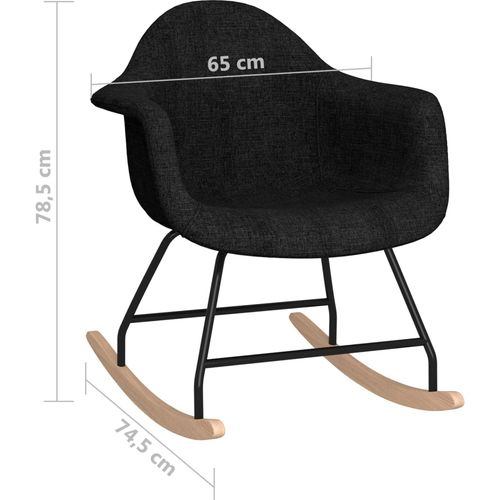 Stolica za ljuljanje od tkanine crna slika 7