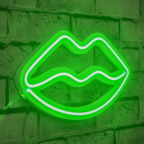 Wallity Ukrasna plastična LED rasvjeta, Lips - Green slika 8