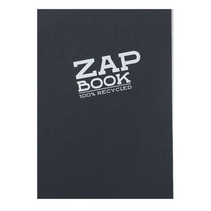 Clairefontaine Zap book A5 80gr 160L, crna boja, bjanko, 100% reciklirani papir