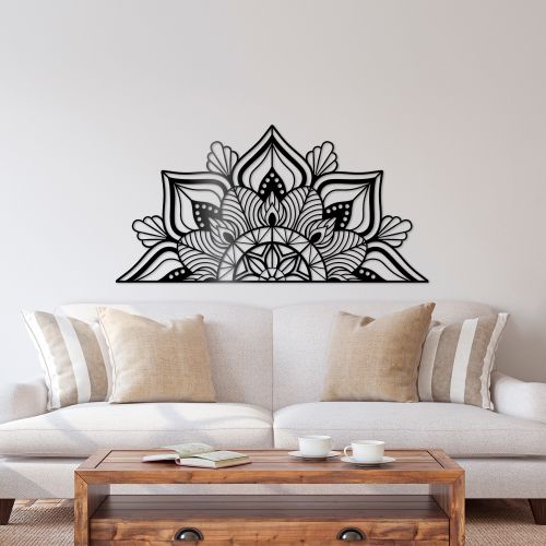 Wallity Metalna zidna dekoracija, Mandala 1 - Black slika 2