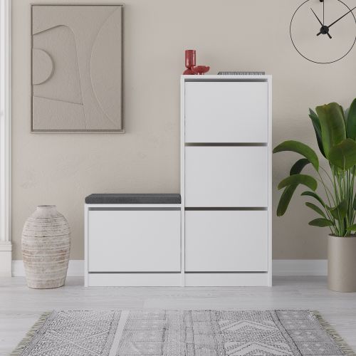 Dude - White White Shoe Cabinet slika 3