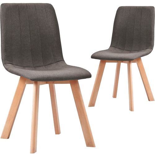 Blagovaonske stolice od tkanine 2 kom smeđe-sive slika 20