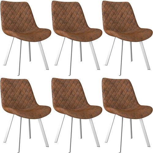 Blagovaonske stolice od umjetne brušene kože 6 kom smeđe slika 8