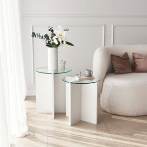 Lily - White White Nesting Table (2 Pieces)