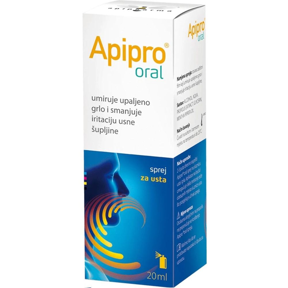 APIPRO SPREJ ZA GRLO 20ML slika 1