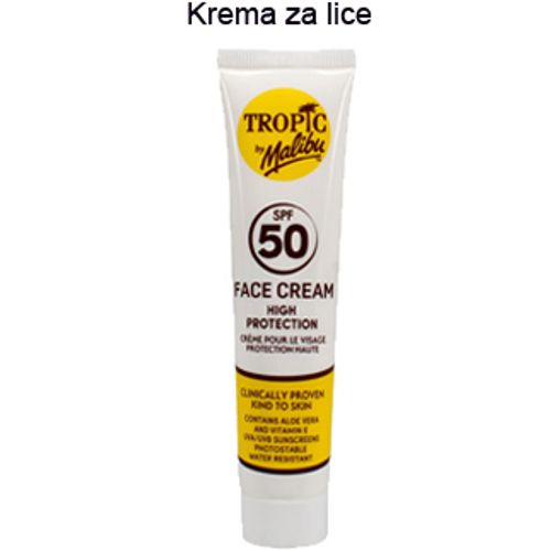 MALIBU krema za sunčanje, za lice SPF 50 – 40 ml slika 1