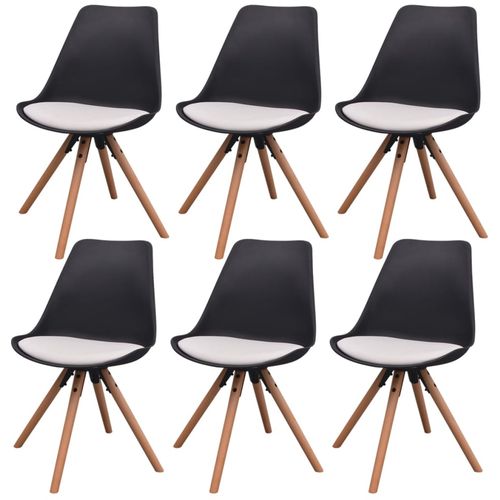 Blagovaonske stolice od umjetne kože 6 kom crno bijele slika 37