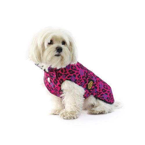 Fashion Dog Kišni Mantil Sa Odvojivom Kapuljačom Poljubac Print Pink 24cm slika 1