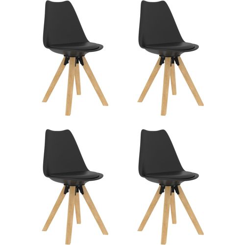 Blagovaonske stolice od PP-a i masivne bukovine 4 kom crne slika 14