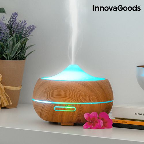 InnovaGoods Wooden-Effect LED ovlaživač i raspršivač mirisa 16 x 12 cm slika 2