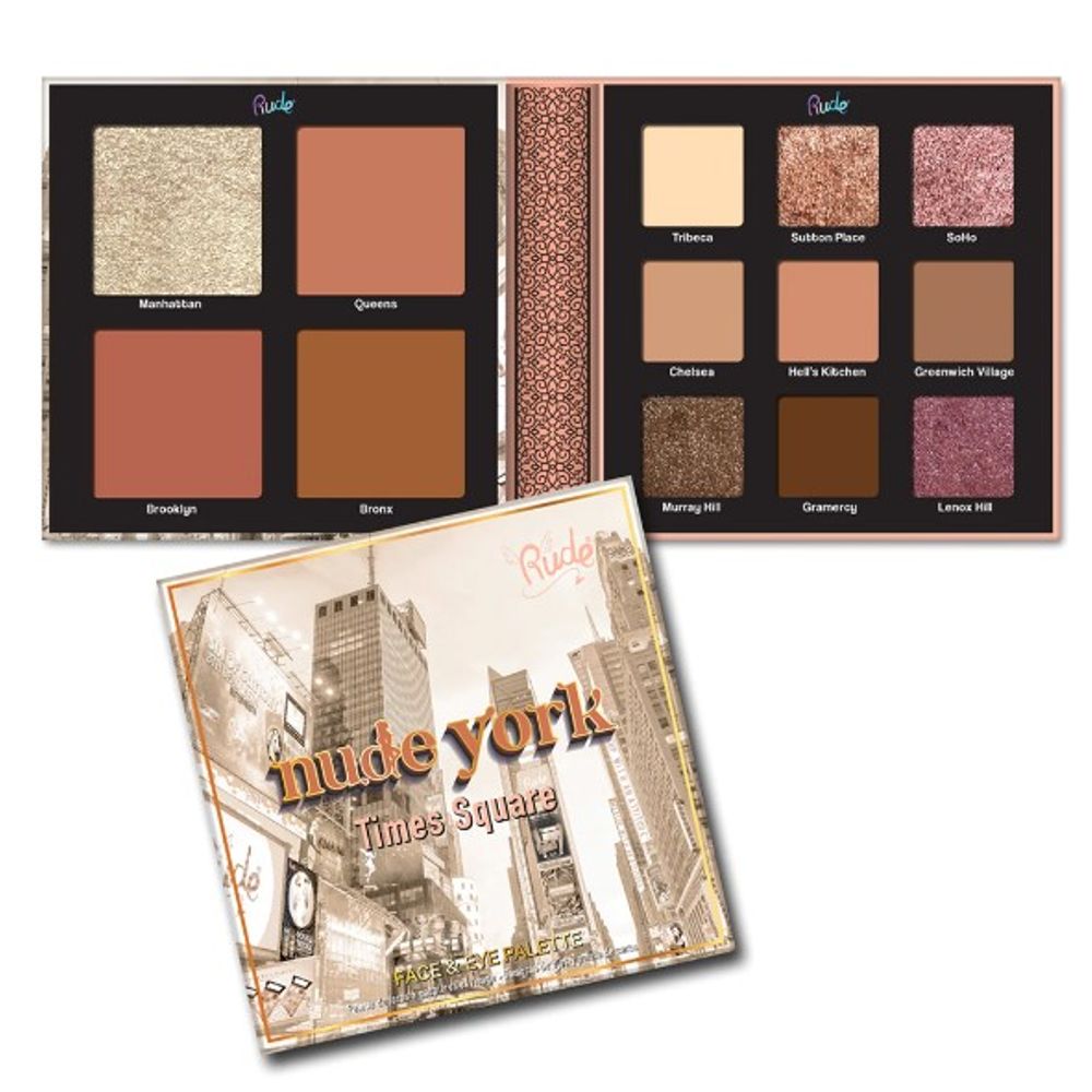 Rude paleta sjena za lice i oči Nude York Times Square 25,3g slika 1