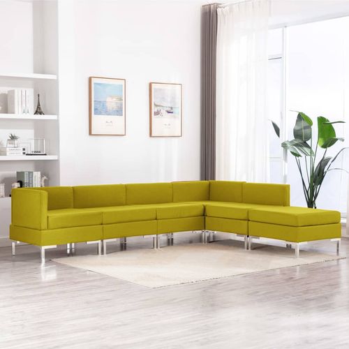 6-dijelni set sofa od tkanine žuti slika 16