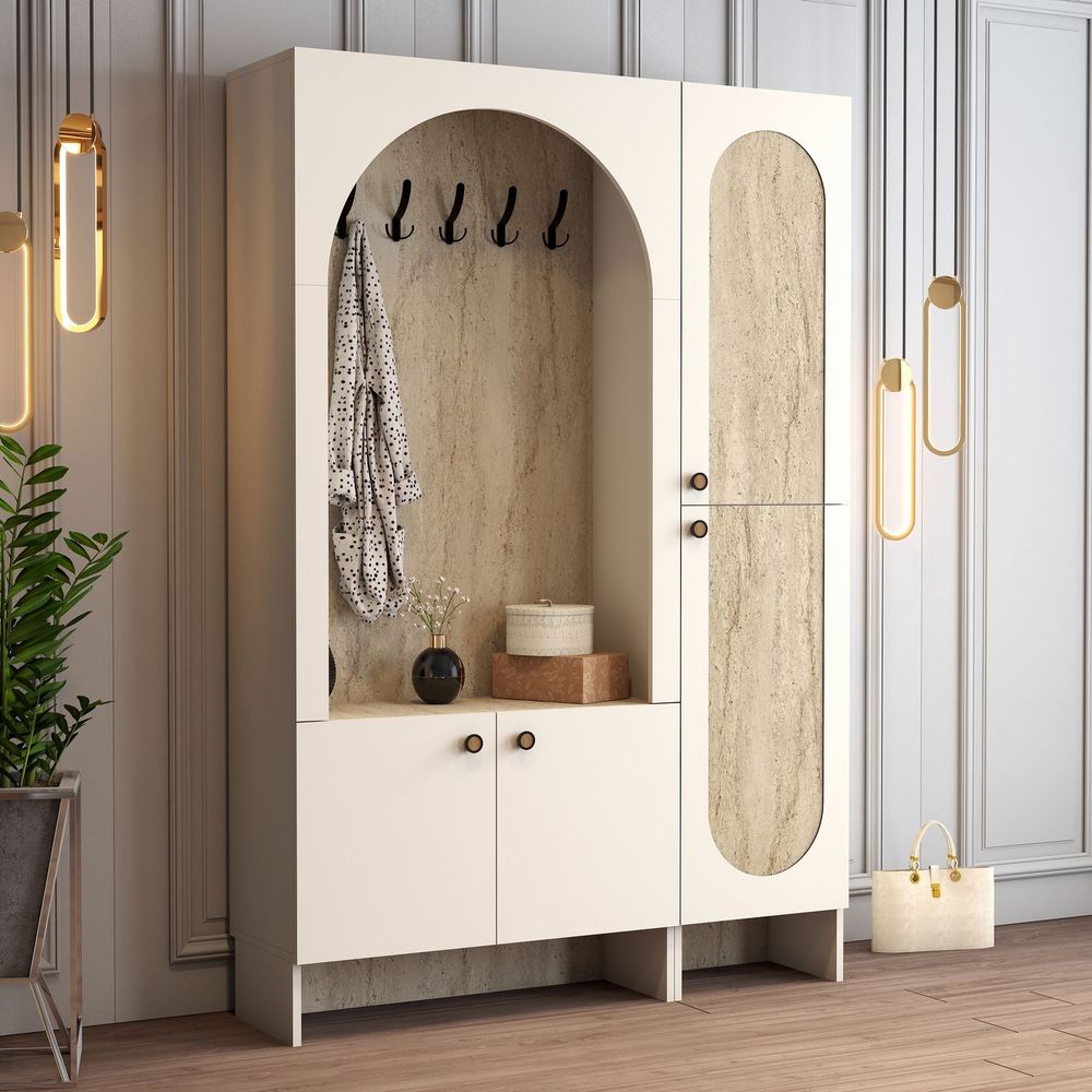 Hall Stand Palermo Kl - Krem Travertin slika 4