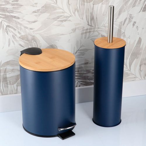 TENDANCE WC ČETKA 9.6X39.5CM METAL/BAMBUS PLAVA 6607118 slika 3