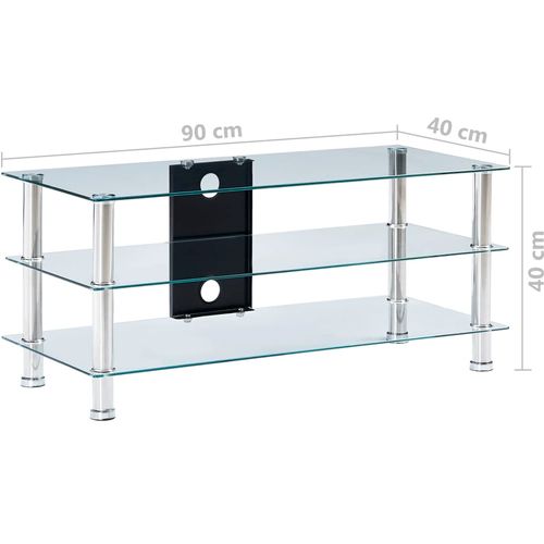 TV stalak od kaljenog stakla prozirni 90 x 40 x 40 cm slika 10