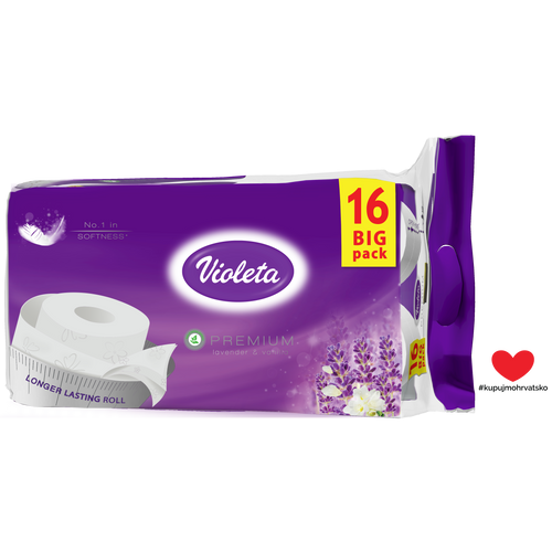 Violeta Toaletni papir 16/1, 3-sloja, premium, Lavanda slika 1