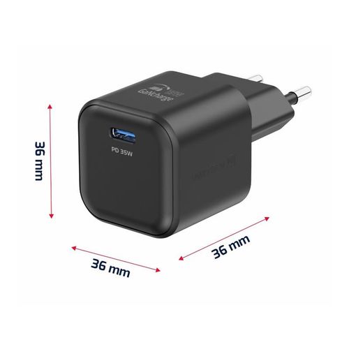 SWISSTEN punjač za AC220, GaN, 1xUSB-C, 1A, crni + USB-C kabel slika 3