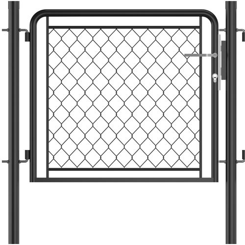 Vrtna vrata čelična 75 x 495 cm antracit slika 14