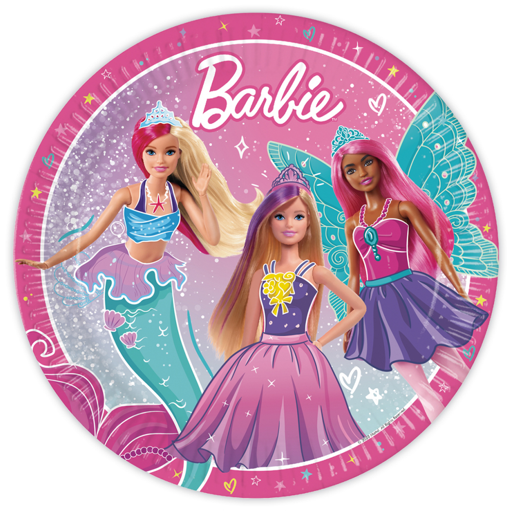 Papirni tanjiri Barbie 23 cm - 8 komada slika 1