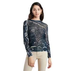 DESIGUAL WOMEN'S BLUE SWEATER