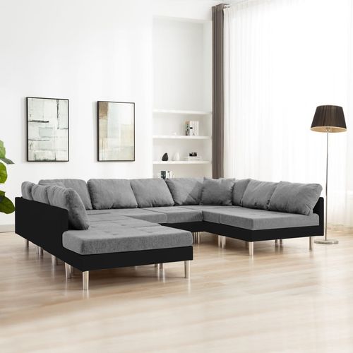 Modularna sofa od umjetne kože crna slika 1