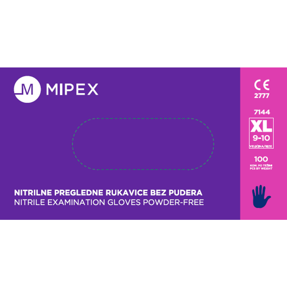 Mipex Nitrilne rukavice plave X-Large 100kom slika 1