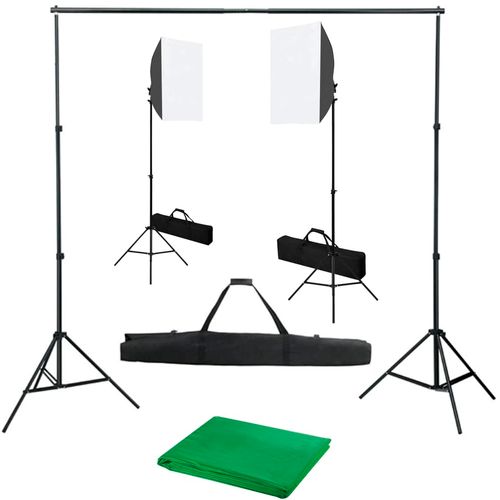 Oprema za fotografski studio sa svjetlima softbox i pozadinom slika 16