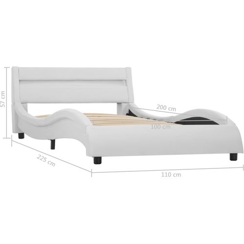 Okvir za krevet od umjetne kože LED bijeli 100 x 200 cm slika 18