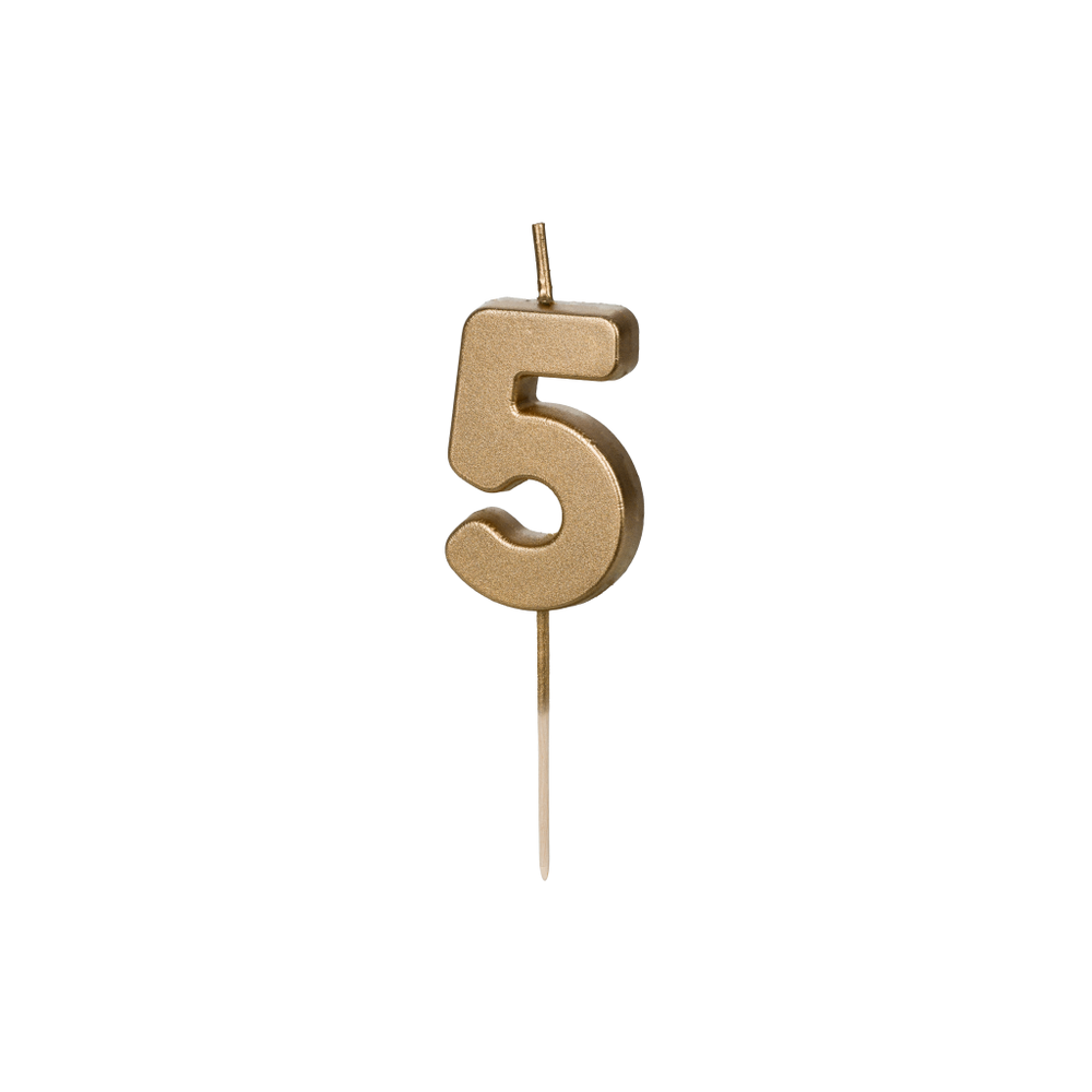 SCU9-5 Zlatna svjećica za tortu - 5,5 cm slika 1