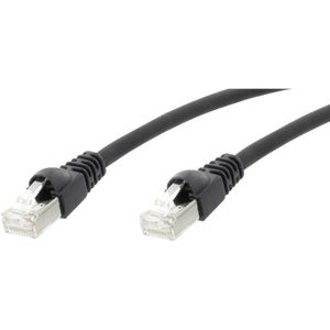 Telegärtner L00001A0089 RJ45 mrežni kabel, Patch kabel cat 6a S/FTP 2.00 m crna vatrostalan, sa zaštitom za nosić, vatrostalan, bez halogena, UL certificiran 1 St.