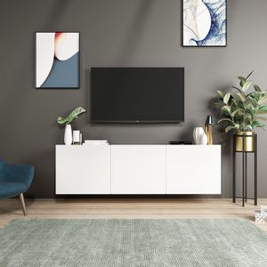 Hanah Home White White TV Stand