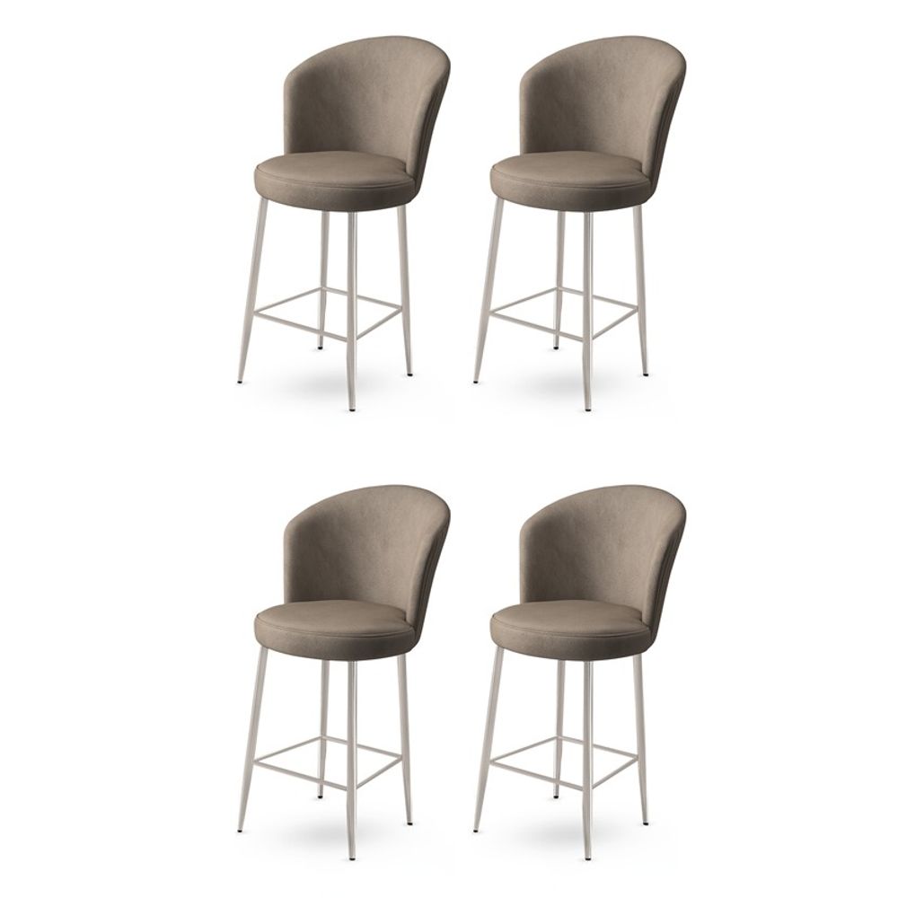 Alte - Chrome Bar Stool Set (4 komada) - Cappuccino slika 1