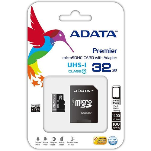 MICRO SD 32GB AData + SD adapter AUSDH32GUICL10-RA1 slika 2