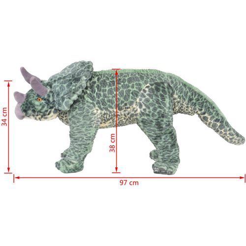 Stojeća plišana igračka dinosaur triceratops zeleni XXL slika 20