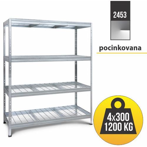 Metalna žičana polica RIVET 180x120x45 4x300 kg slika 1