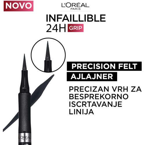L'Oréal Paris Infaillible 24H Grip Precision Felt ajlajner Brown slika 4