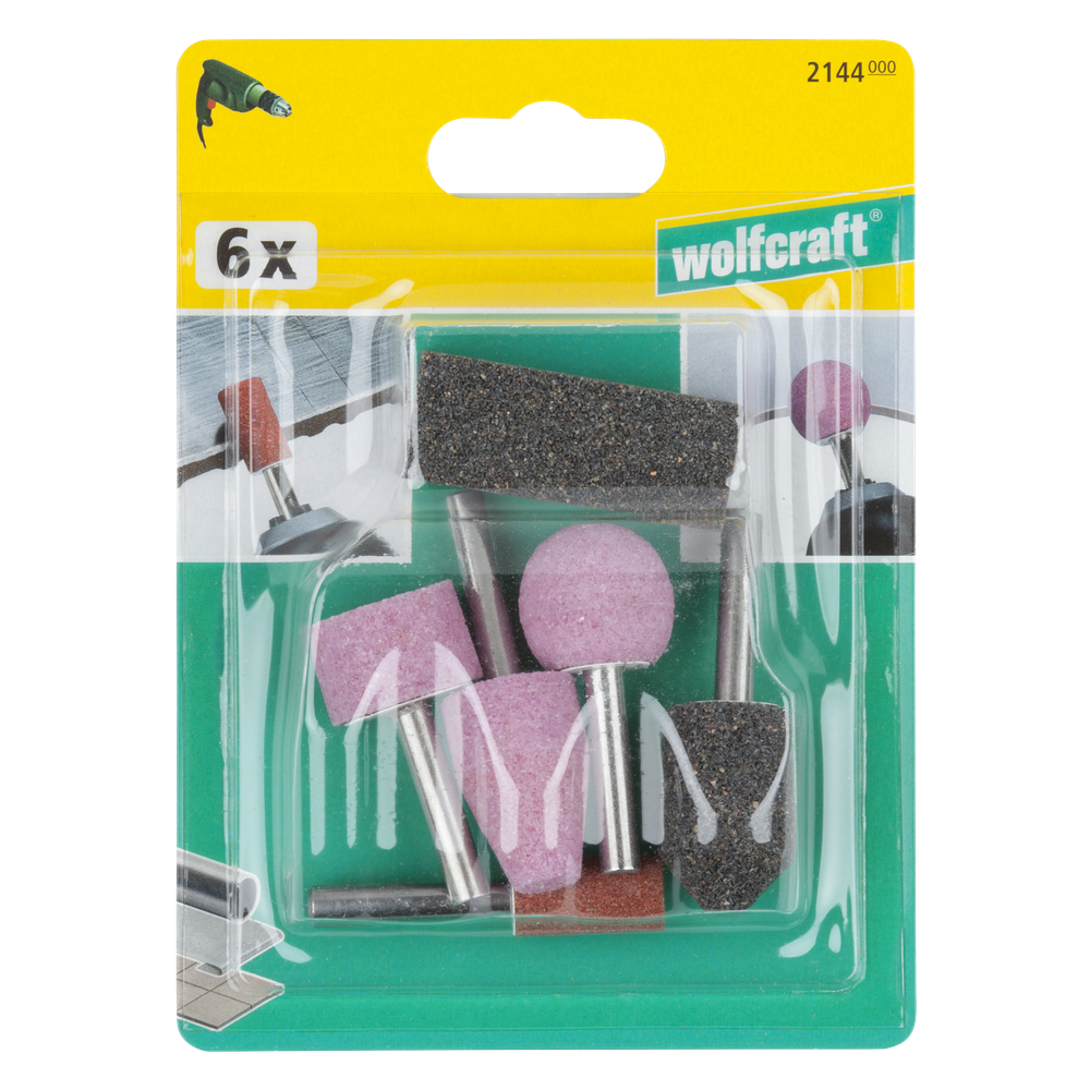 Wolfcraft Set Keramičkih Brusnih Nastavaka Osovina 6 mm / 6 dijelni - 2144000 slika 3
