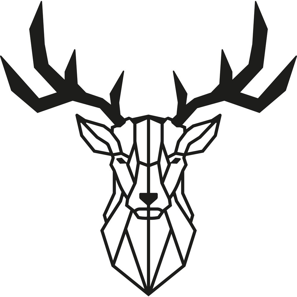 Decorative metal wall accessory Deer2, colour: black slika 2