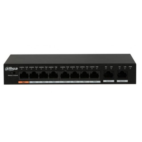 Dahua POE switch PFS3010-8ET-96 10/100 RJ45 ports, POE 8 kanala, UPLINK 2xGbit slika 1