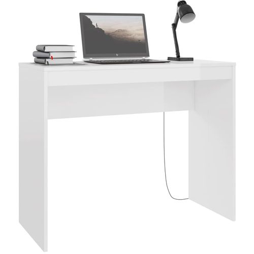 Radni stol visoki sjaj bijeli 90 x 40 x 72 cm od iverice slika 16