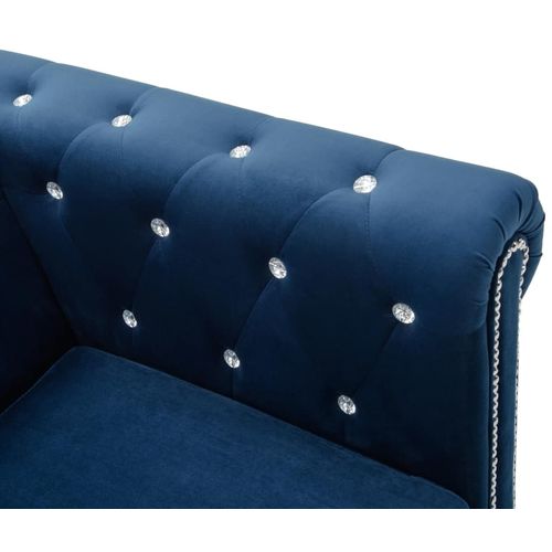 Trosjed Chesterfield s baršunastom presvlakom 199 x 75 x 72 cm plavi slika 31