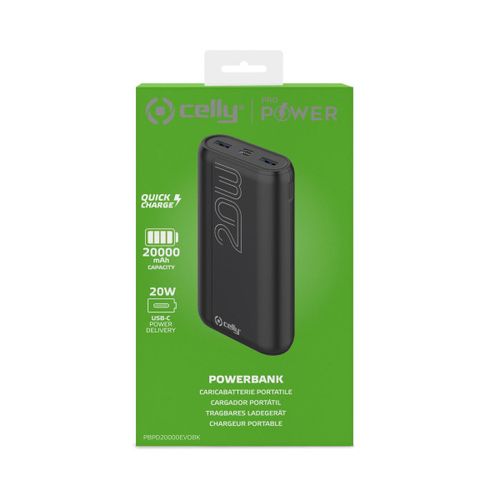 CELLY Powerbank EVO od 20000mAh u CRNOJ boji slika 3