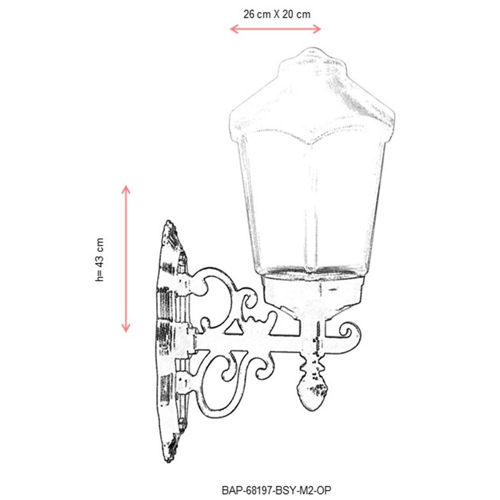 BAP-68197-BSY-M2-OP Crna Spoljna Zidna Lampa slika 3