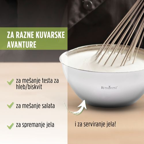 Posuda za mešanje od nerđajućeg čelika Rosmarino Pour&Cook - 18cm slika 4