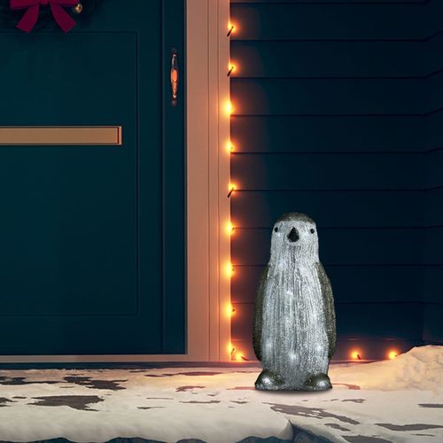LED božićna akrilna figura pingvina unutarnja i vanjska 30 cm slika 1